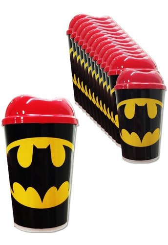 Vaso Pitillo Sorpresa Fiesta X12 Batman Escudo Alta Calidad