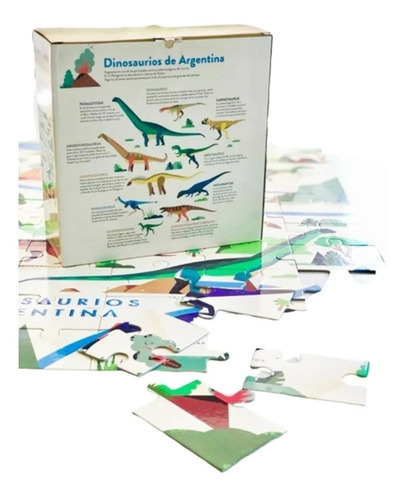 Imagen 4 de 12 de Rompecabezas De Dinosaurios De Argentina. 50 Piezas!