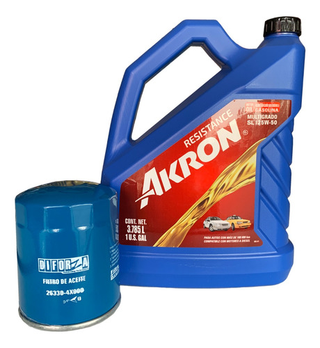 Kit Filtro Aceite Dodge H100 2006-2013 + Garrafa Akron 25w50