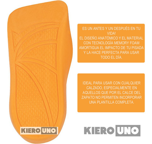 Talonera Espolon Alivia Dolor Plantilla Memory Foam Confort