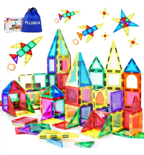 PLUMIA Azulejos magnéticos STEM juguetes educativos imanes para niños  bloques magnéticos 3D para s creatividad, regalos juguetes para niños y  niñas de