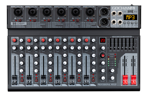 Mixer De Audio Dj Gc Df6 99 Efectos Dsp 6 Canales Bluetooth