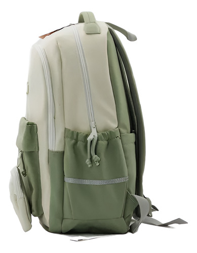 Mochila Juvenil Escolar Viaje Reforzada Garco. Color Verde Claro Diseño De La Tela Liso