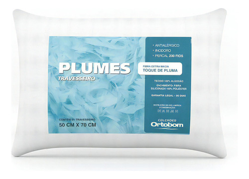 Travesseiro Ortobom Plumes - Toque De Plumas Confortável