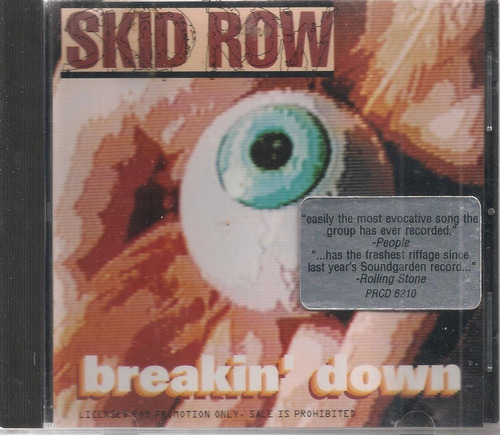 Skid Row Cd Single Breakin' Down Promocio Importado Raro !