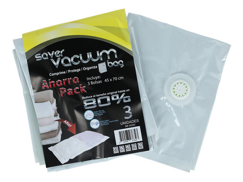 Pack 3 Bolsas Ahorra Espacio 45x70cm Saver Vacuum Bag