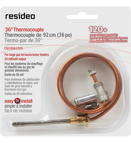 Resideo Cq100a1005 Termopar De Repuesto Para Hornos De Gas,