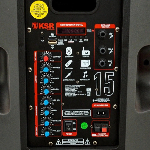 Imagen 5 de 6 de Bocina 15 Kaiser Recargable De 30000w Bluetooth Msa-9015sc