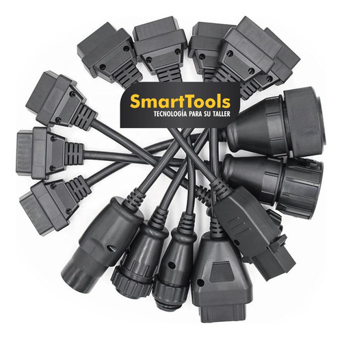 Imagen 4 de 6 de Kit 8 Cables Adaptadores Obd2 Para Camion Delphi / Launch