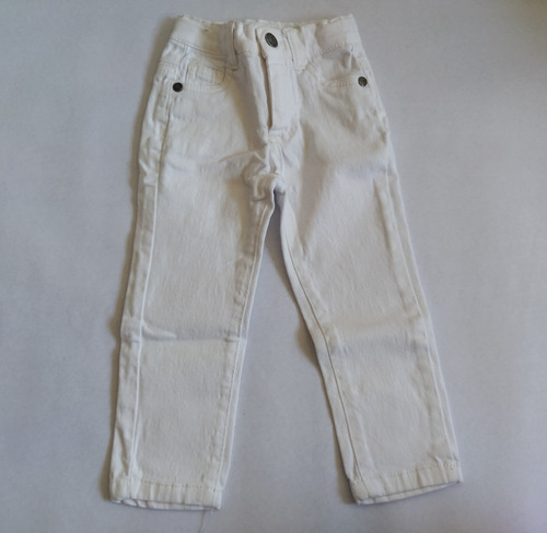 Jeans De Bebe 12-24 Meses, Color Blanco, Usado