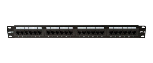 Patch Panel Solido Nexxt De 24 Puertos Cat 6 Para Rack 19 Or