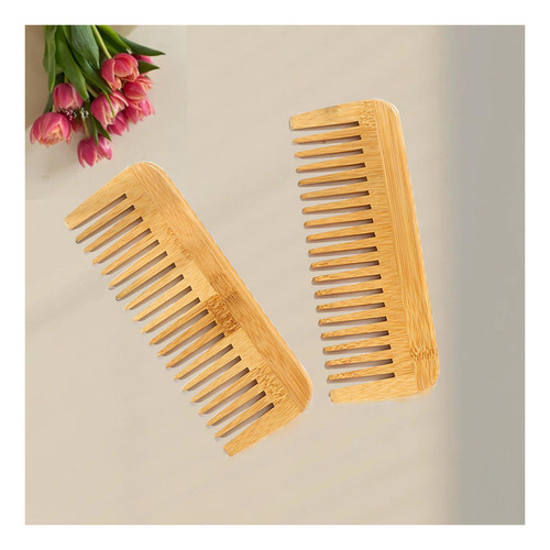 Peine De Dientes Anchos Para Desenredar, Peine De Madera