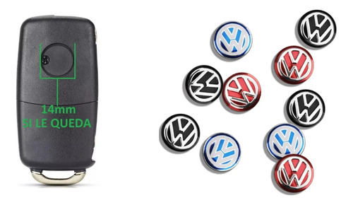 Combo Emblemas Logo Vw  Azul Negro Rojo Gti Para Carcasa 