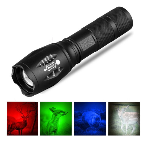 Lampara Camaleón Caceria 5000 Lumens 4 Colores Rojo Verde