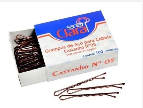 Grampo Invisivel Penteado Cabelo Nº5 Castanho Santa Clara