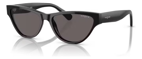 Gafas de sol - Vogue - VO5513s W44/87 55, color de montura negra, color varilla negra, color de lente negra, color de lente gris oscuro, diseño de gatitos