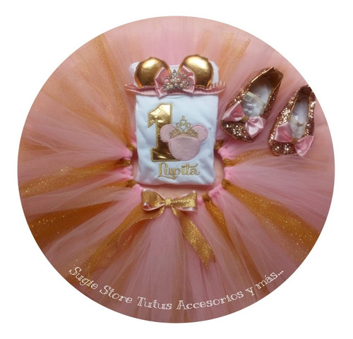 Tutu Minnie Gold - Minnie Dorada Foto Real