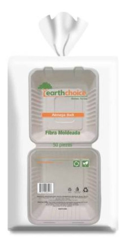 Charola Desechable Lisa Earth Choice 8x8 50pzs