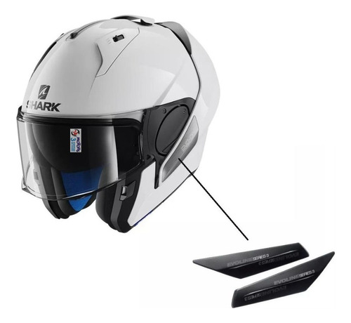 Jm Tapa Lateral Casco Rebatible Shark Evo One Negra