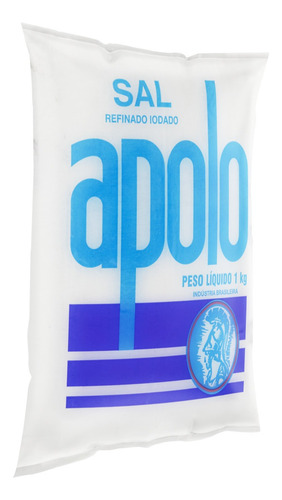Sal refinado Apolo em pacote sem glúten 1 kg