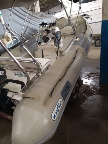 Bote Inflável Zefir F420 Casco Rígido C/ Motor Evinrude Etec