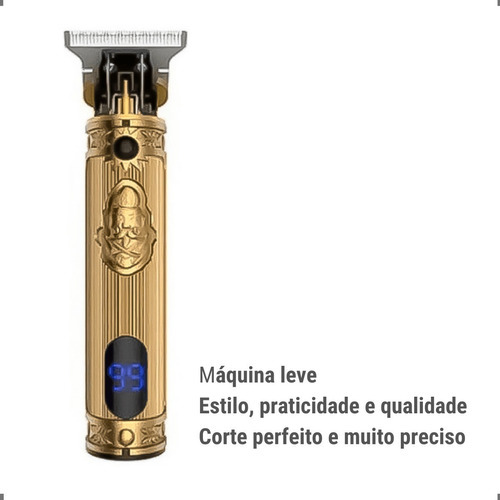 Aparador Elétrico De Pelo Cabelo Bivolt Kemei 700h Dourada +