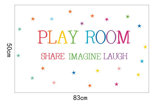 R Play Room Color Text Wall Stickers English Rumors Home Dec