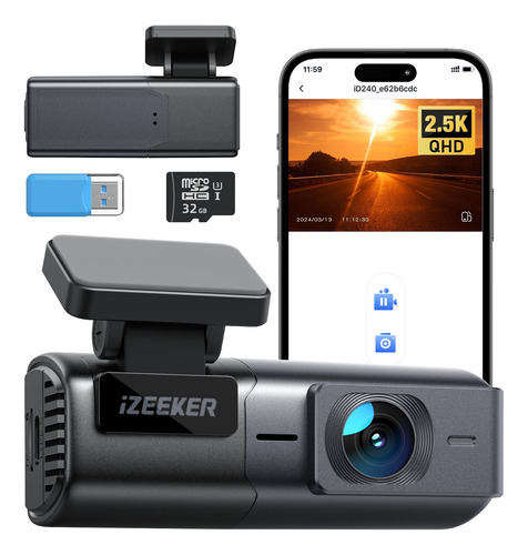 Dash Cam Izeeker 2.5k Wifi 1440p Frontal Para Coches Con Tar