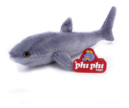 Imagen 1 de 4 de Peluche Animales Tiburon Real 40 Cm. Phi Phi Toys