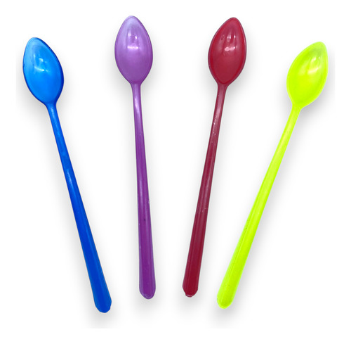25cucharas Colores Refresquera Plástico Grueso Reutilizables