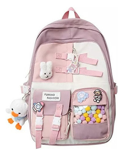 Mochila Aesthetic Para Laptop Computadora Portátil Para Empr Color Rosa
