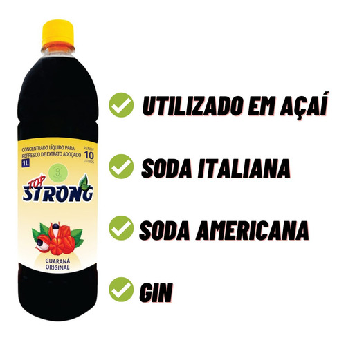 Xarope De Guaraná Natural Strong 1 Litro Tradicional 