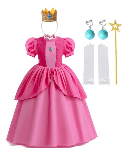Disfraz Vestido Princesa Peach Película Super Mario Bros 