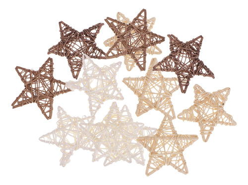 2x De Mimbre Con Forma De Estrella Natural Decoración De
