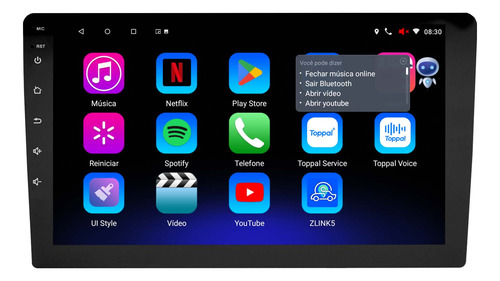 Multimidia Universal Slim 9p Carplay Android 14 2gb 32gb Voz