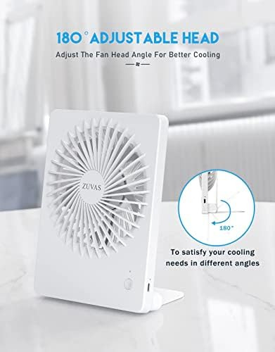 Ventilador De Escritorio Zuvas, Funciona Con Pilas, Recargab