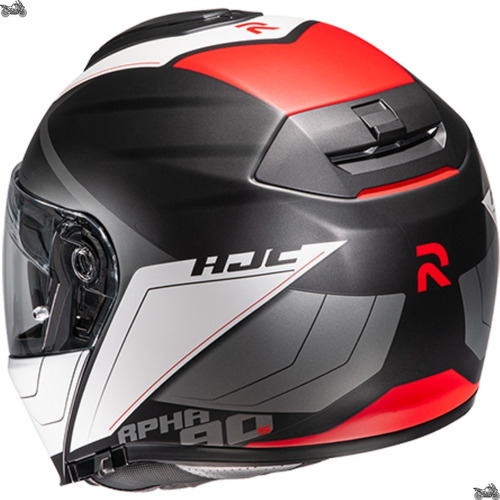 Capacete Moto Hjc Rpha 90s Robocop Com Óculos Solar Cor Preto/Cinza/Branco/Vermelho Tamanho do capacete 59