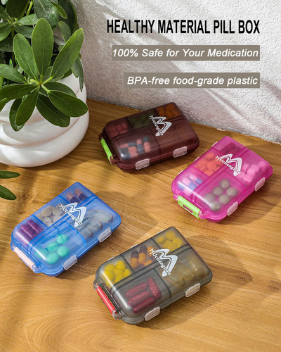 4ps Travel Pill Organizer With 164 Slice Labels10