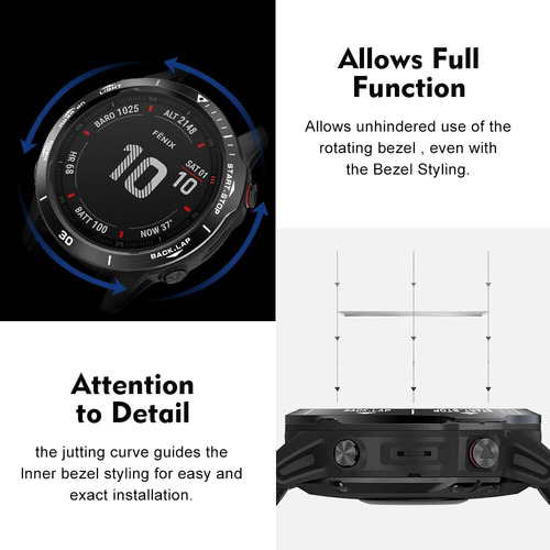 C Anillo De Acero Inoxidable Para Garmin Fenix 6x/6x