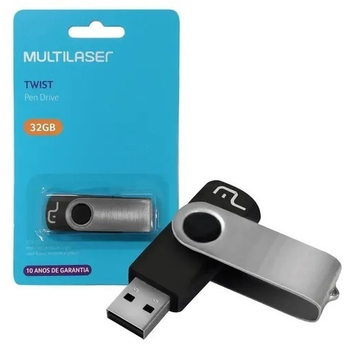 Pendrive Multilaser Twist Pd589 32gb 2.0 Preto Original Nf