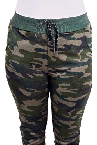 Pantalón Buzo Diseño Militar Mujer Jogger Camuflado Ff