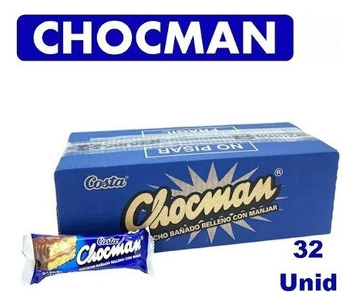 Bizcocho Chocman Relleno De Manjar 32 Unidades