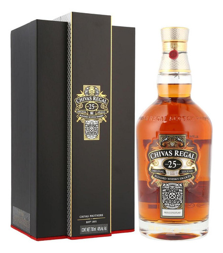 Paquete De 3 Whisky Chivas Regal Blend 25 Años 700 Ml