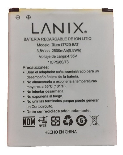 Batería Lanix Para Ilium Lt520 100% Original Garantia