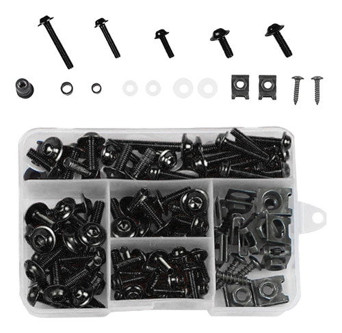 177pcs / Set De Pernos De Carenado De Motocicleta M5 Negro