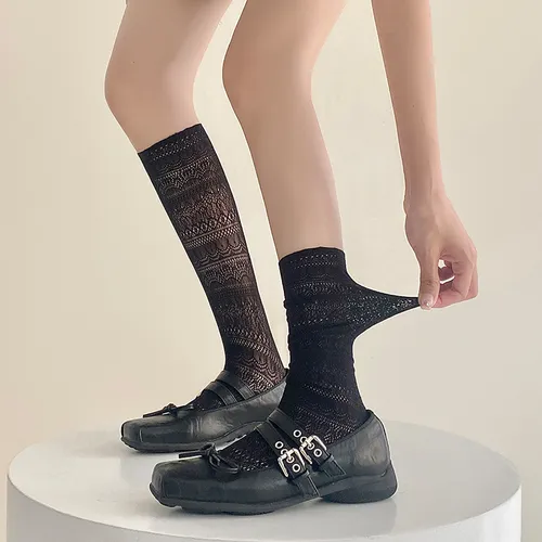 2 Pares De Calcetines De Verano Con Encaje Hueco En Forma De