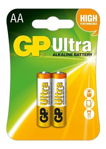 Pila Gp Aa Alkaline Ultra 1.5 Voltios X2 Unidades Alcalina