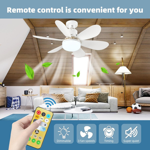Id- Ventiladores De Techo Modernos Con Control Remoto Con