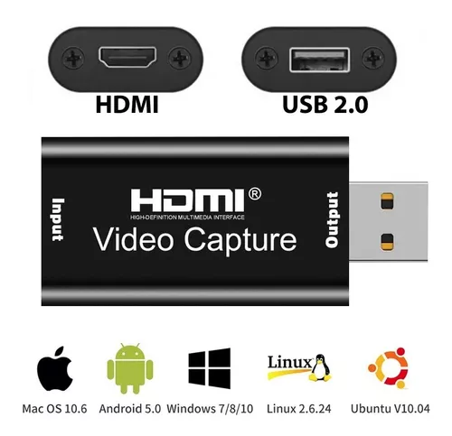 Capturadora De Vídeo Hdmi Fullhd 30hz A Usb 2.0 Windows Mac