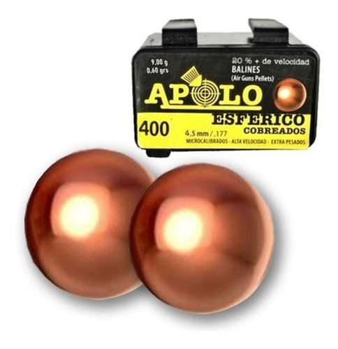 Chumbos Apolo Esfericos Cobreados 5.5mm X 200un Tiro Caza